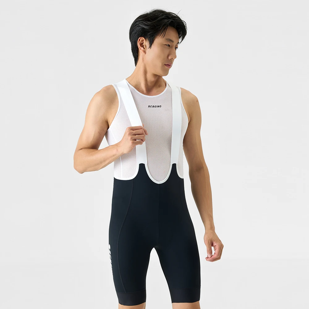 BCBE-ING Men Pro Race  Level Cycling Bib Shorts 7 Hour Elastic Interface Pad Cycling Shorts High-Waist Design 4-Way Stretch