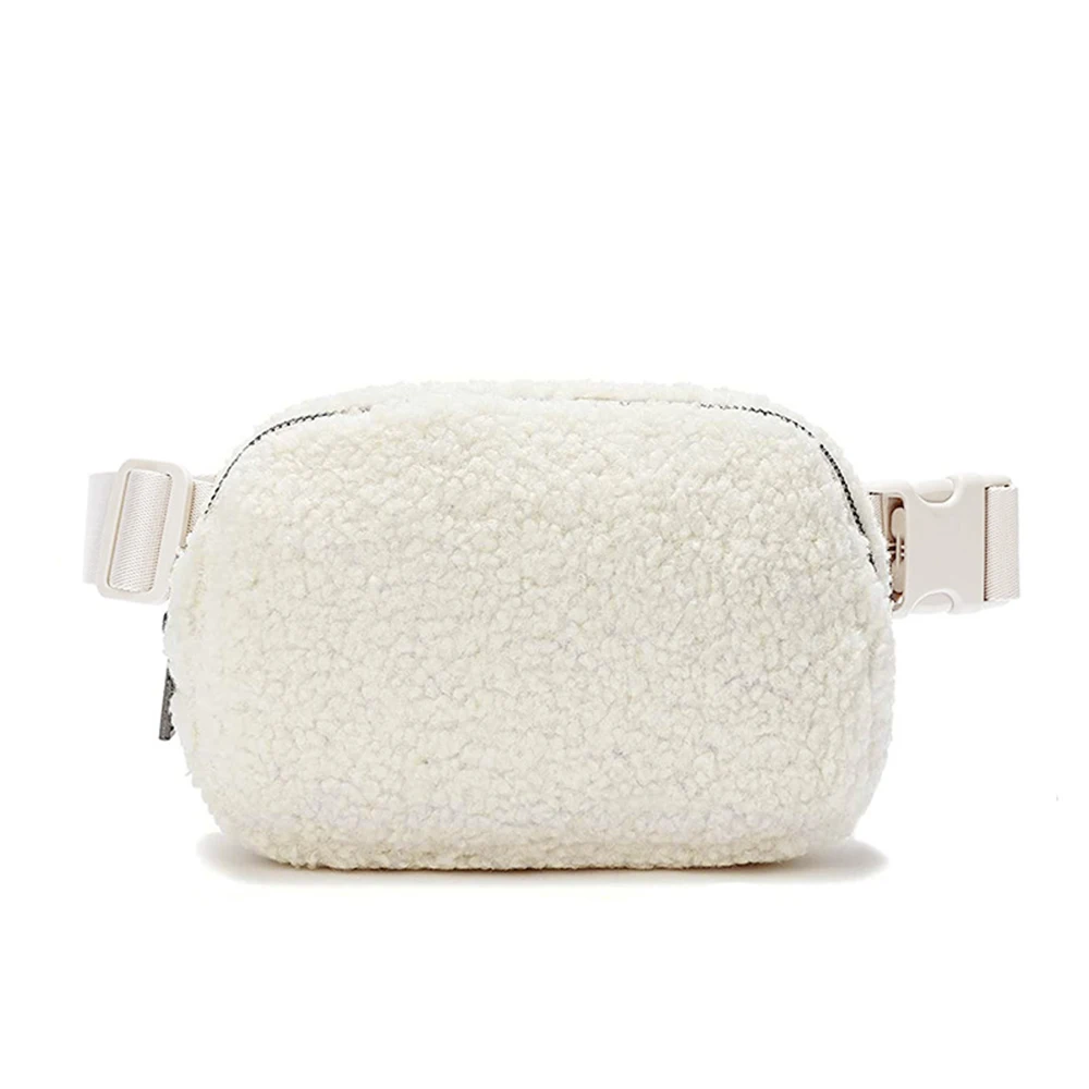 Mini Everywhere Belt Bag Fleece Sherpa Small  Fanny Pack  Crossbody Bags for Women Trendy Cute Waist Pouch Side Bag