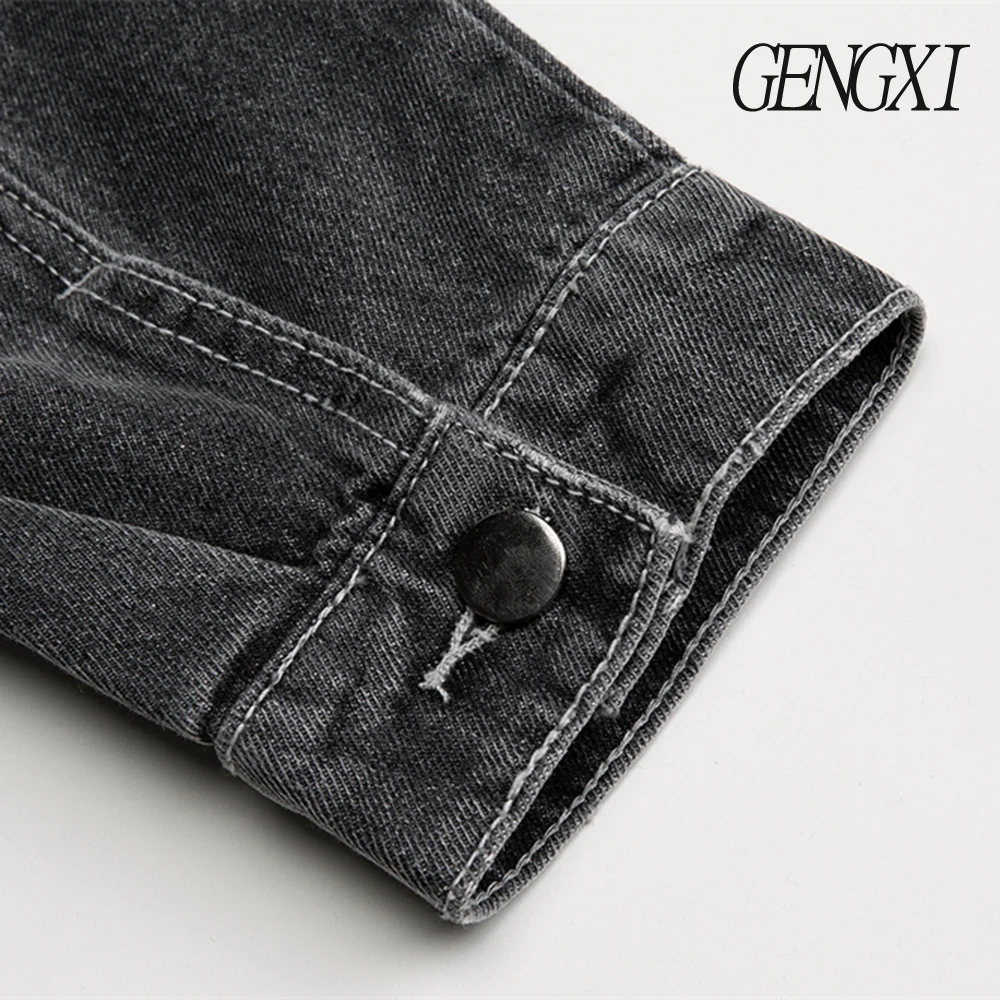 الخريف/الشتاء جديد وصول الرجال غسلها الدنيم سترة الشارع الرجعية نمط واحدة الصدر طوق الدنيم سترة الرجال المألوف