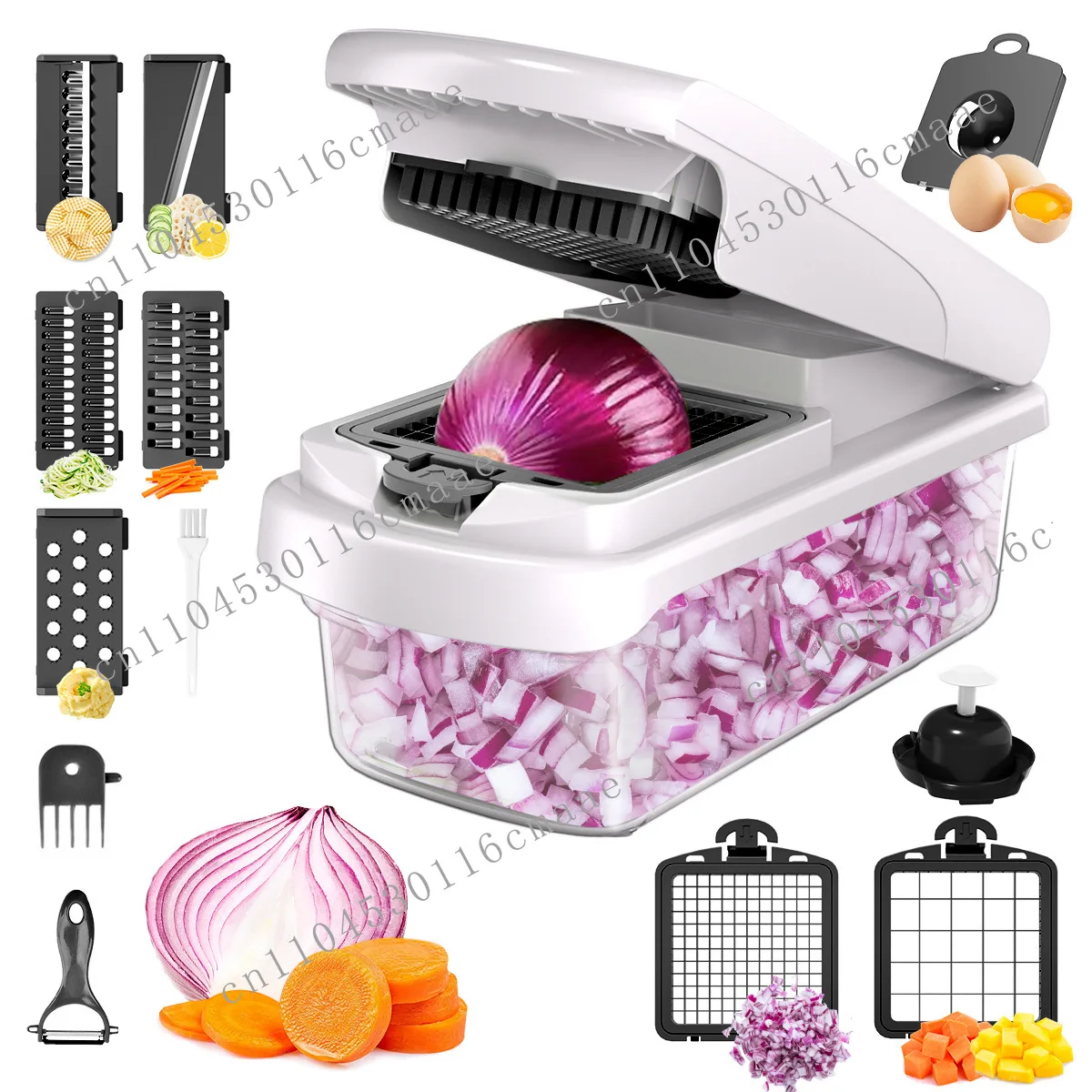 Multifunctional vegetable cutter 15-in-1 kitchen vegetable cutting artifact potato grater vegetable