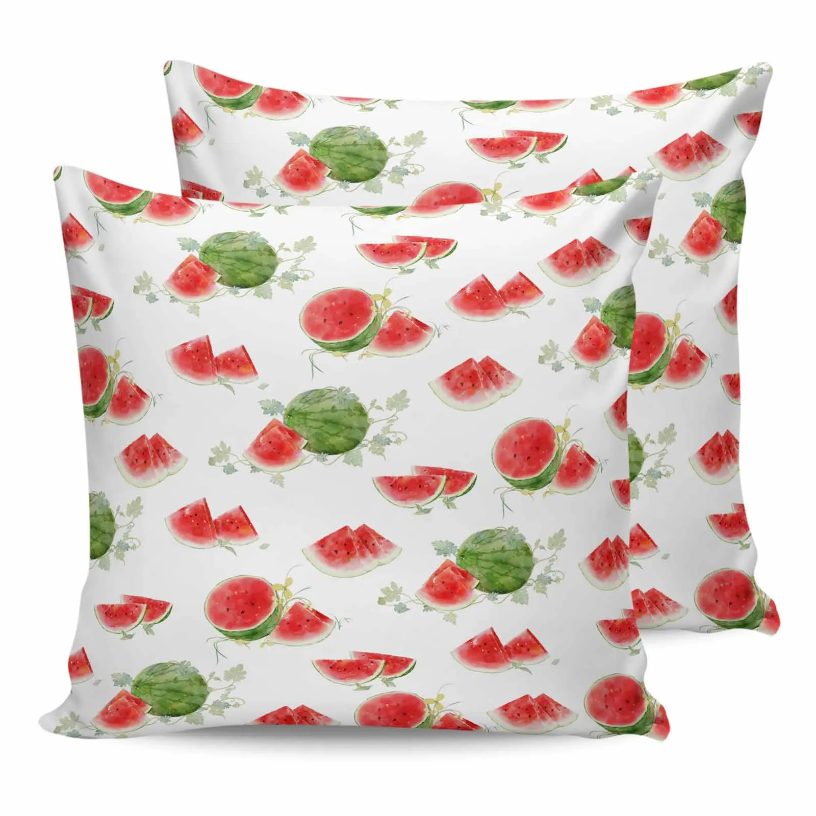 2/4 Pcs Summer Fruit Watermelon Waterproof Pillowcase Office Sofa Throw Pillow Case Car Cushion Cover Home Decor