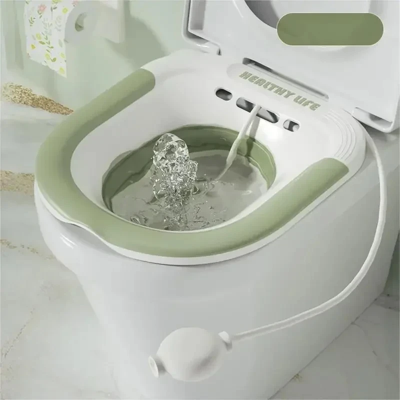 Portable Foldable Ergonomic Toilet Sitz Bath Soaking Basin for Pregnant Women Hemorrhoid Patients Treatment Care