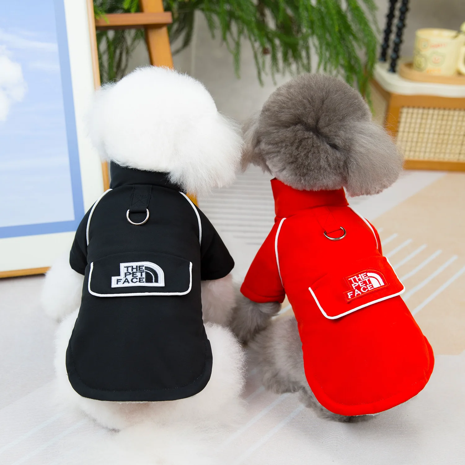 

New Pet Work Windbreaker Dog Fall And Winter Windproof Warm Clothing Padded And Thickened Outdoor Sports Waterproof Clothing