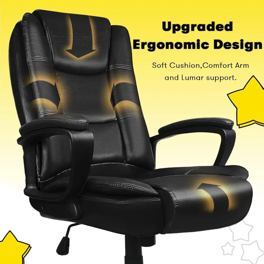 Home Office Chair, 400LBS Big and Tall Chair Heavy Duty Design, Ergonomic High Back Cushion Lumbar Back Support, Computer Desk