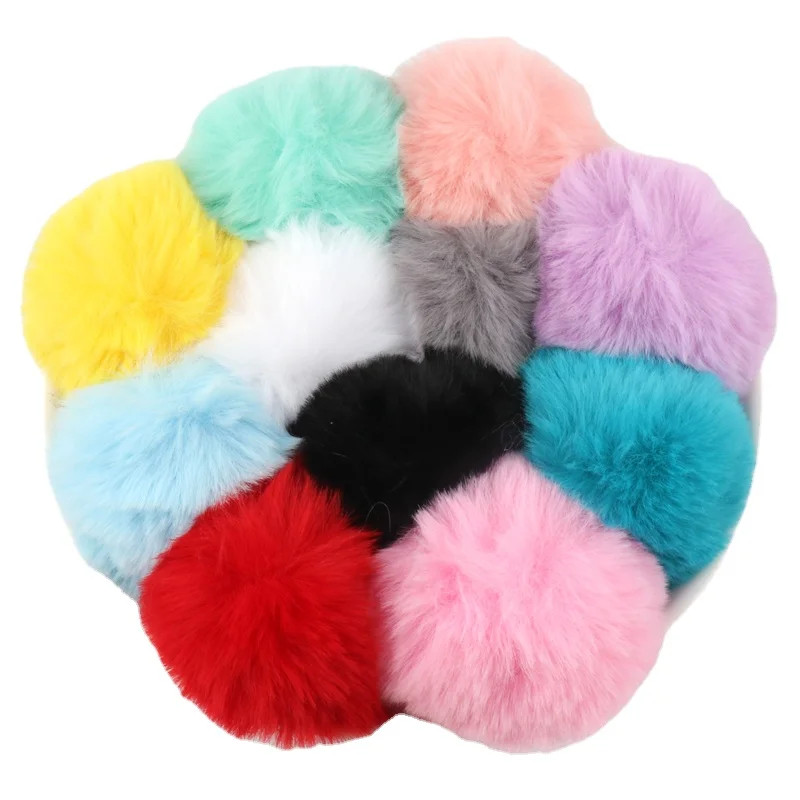 Faux Rex Rabbit Furballs Pompom 6cm 8cm Artificial Fluffy Soft Pompons DIY Pompoms Handmade Clothing Sewing Crafts Supplies