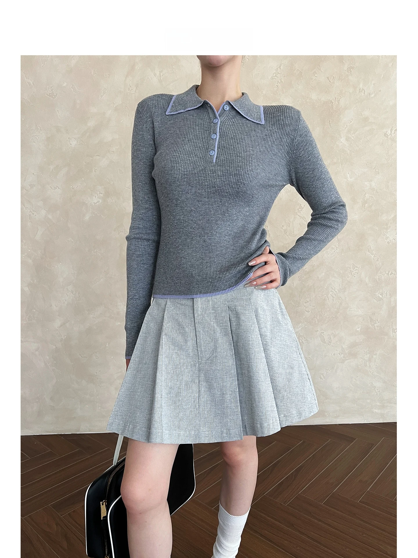 

Свитер ARETE AK Lazy Retro Color Block: повседневный, из шерстяной смеси, комфортный крой, женская вязаная одежда, осенняя мода