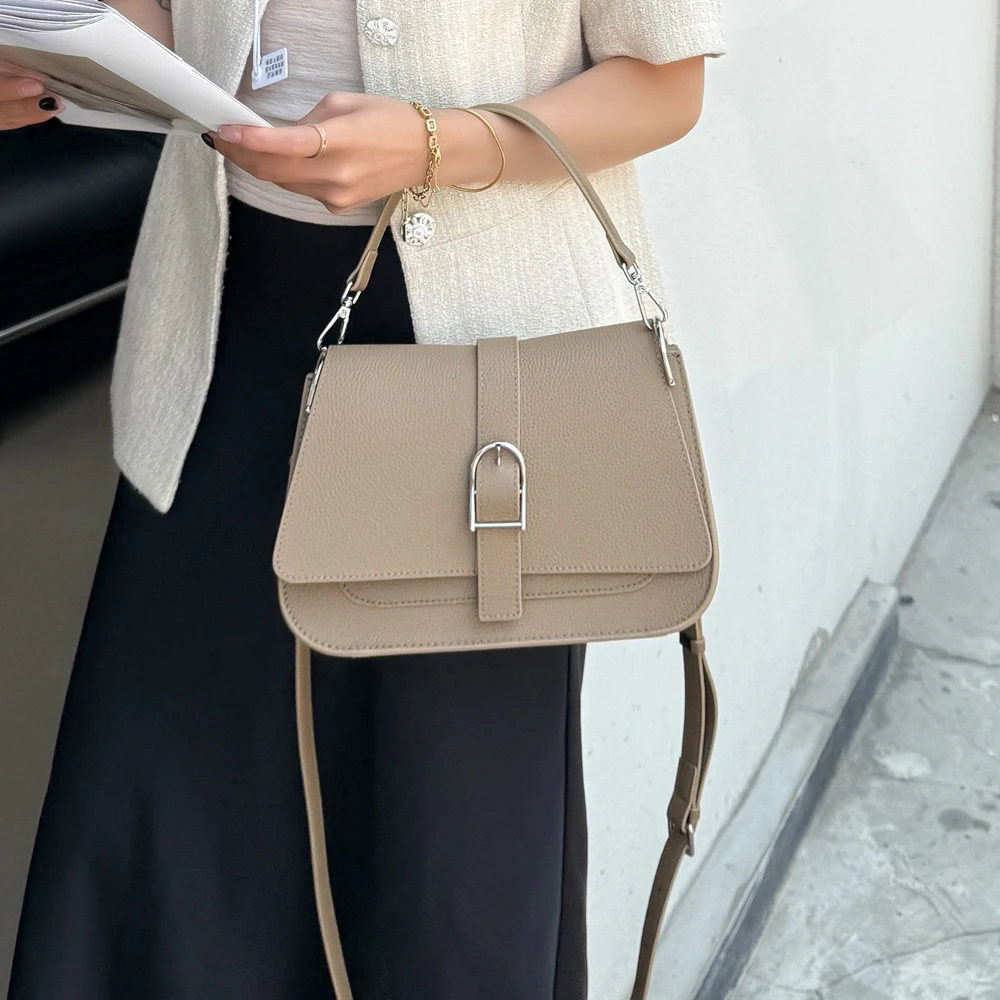 

Women's Cow Genuine Cowhide Leather Handbag Female Natural Cowhide Shoulder Bag Lady Designer Luxury Retro Crossbody Bags Ladies
