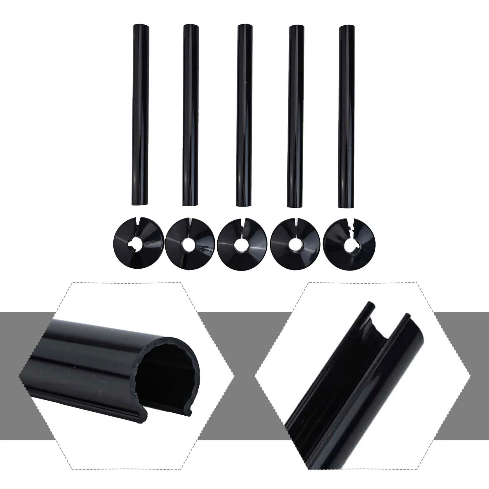 Black Pipe Covers PVC Pipe Covers Snap-on Feature Versatile Application Effortless Fitting For Aesthetic Enhancement