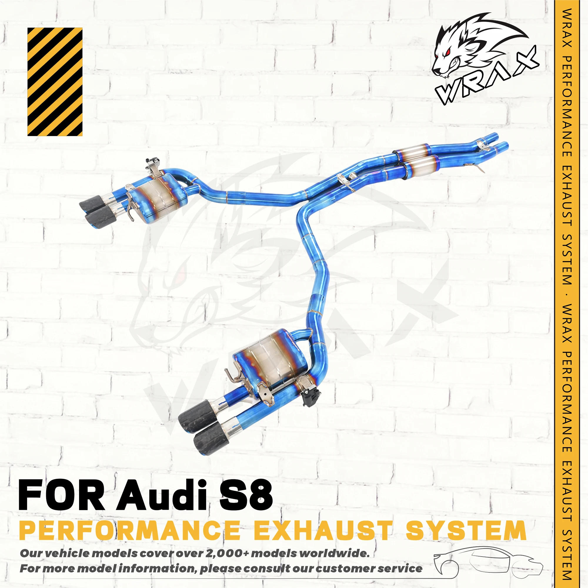 

WRAX (for Audi S8 4.0T V8 with Valve Control Exhaust System) Auto Accessories Direct Fit Replacement Catback Exhaust Pipe