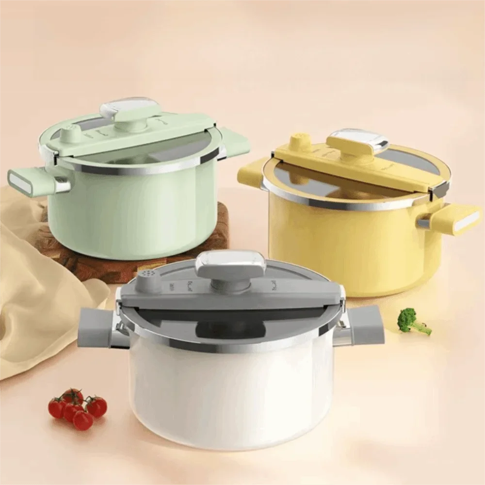 Enamel Coating Enamel Soup Pot 5.5 Liters Non-Stick Large Capacity Stockpot Universal Design Stainless Steel Non Stick Hot Pot