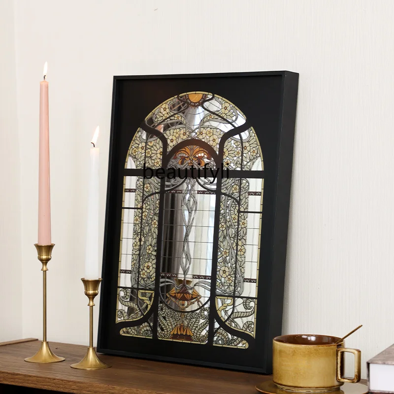 

Vintage Window Mirror Sofa Background Wall Hanging Painting Bedroom Headboard Mural Dining Room Entrance