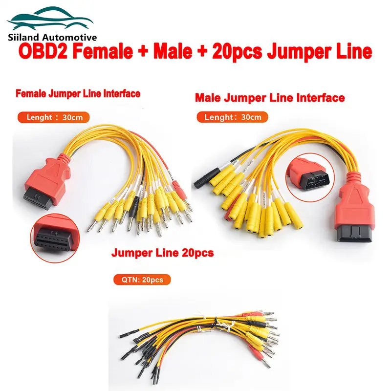 

Универсальный диагностический кабель OBD2 (штекер-гнездо) для подключения к автомобильным диагностическим инструментам, кабель-перемычка для диагностики.