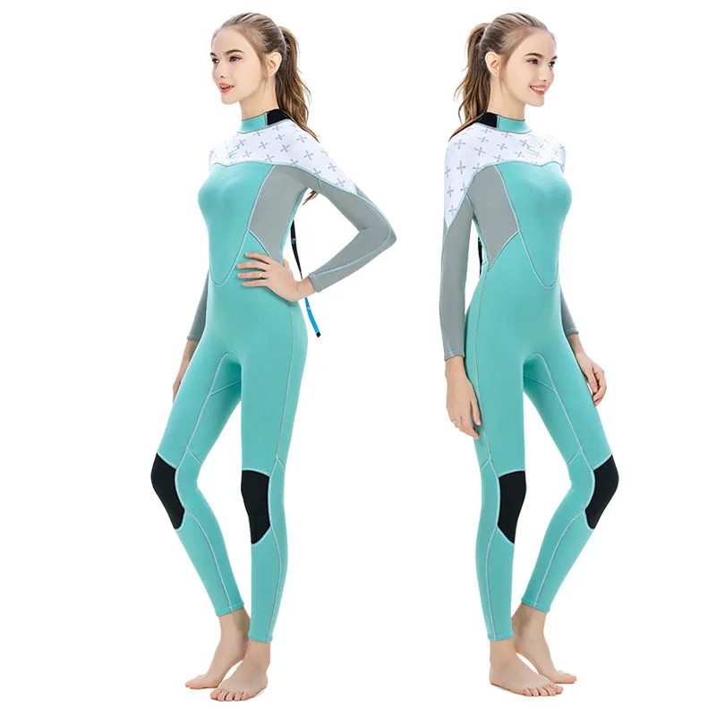 Neoprene Long Sleeve Swimwear for Women Pink Swimsuit Snorkeling Surf Keep Warm Fashion Diving Suit Equipment 2mm