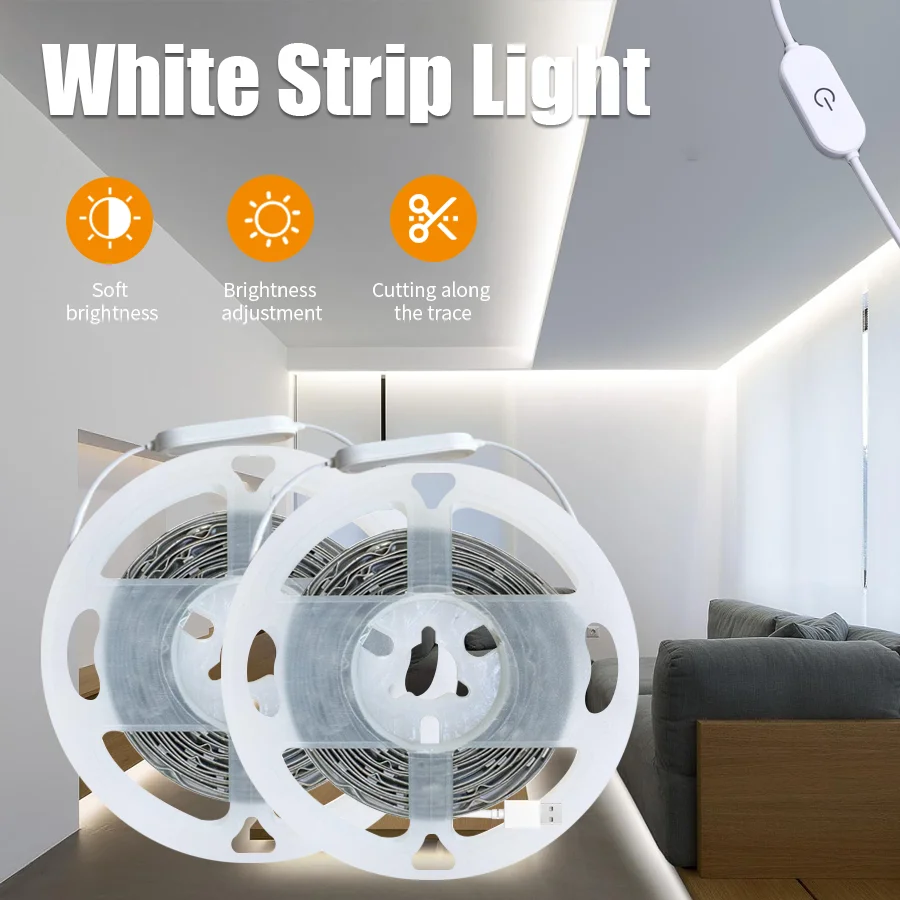

LED strip light 1-20M 12/LED USB touch switch control flexible light strip indoor living room TV backlight home party decoration