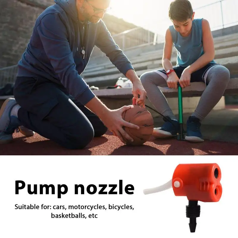 Bicycle Hand Floor Pump Nozzle Adapter Plastic Dual Head Convertor for Road Bike Scooter Ball Inflation