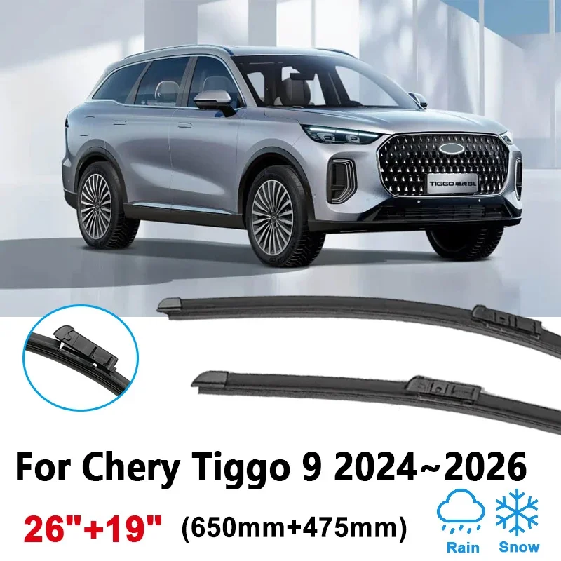 

26"+19" For Chery Tiggo 9 9X 2024 2025 2026 Car Wiper Blade Windscreen Windshield Clean Front Wipers Brushes Tools Accessories