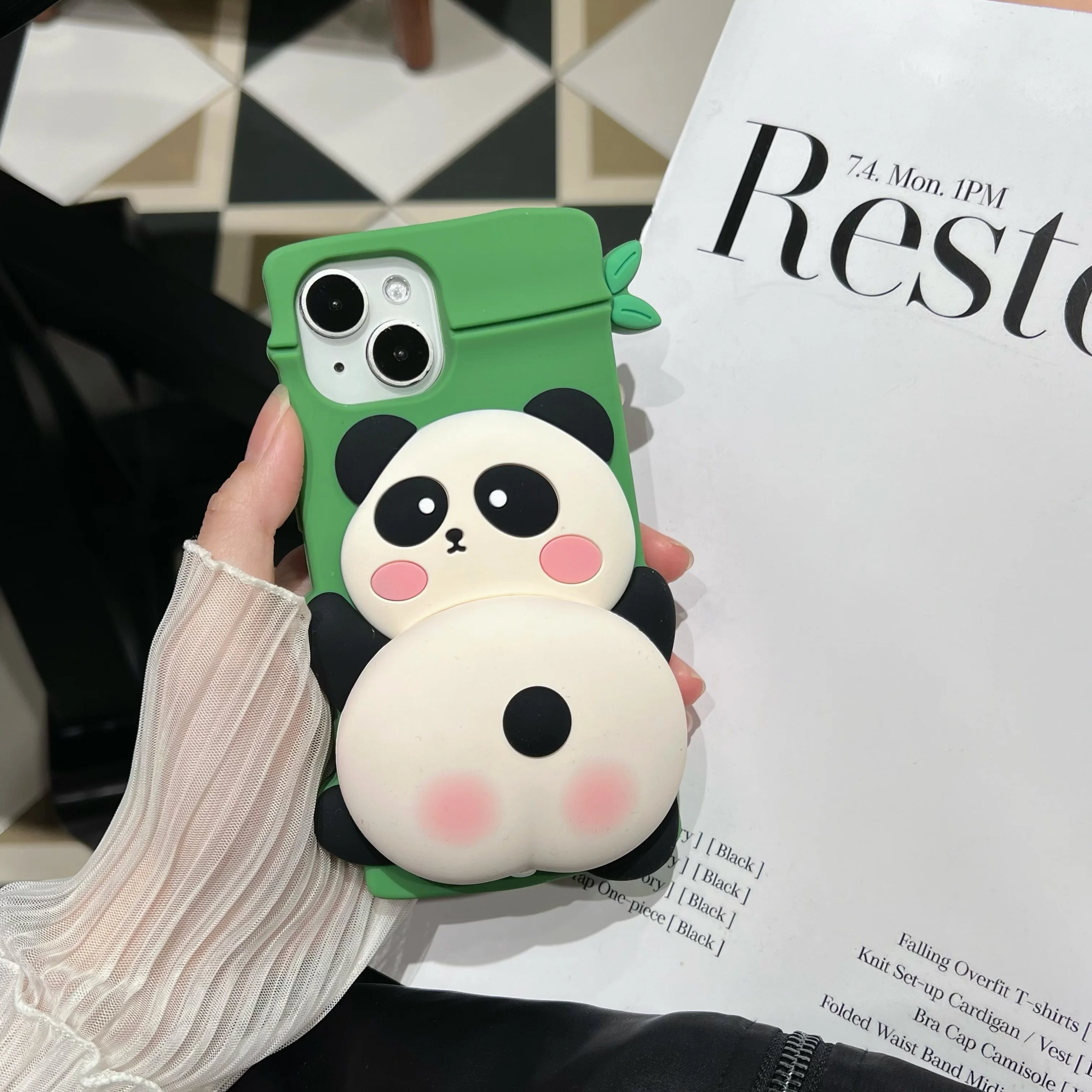 

Cute 3D Cartoon panda Case Soft Silicone Phone Cases for iPhone 11 12 13 14 15 Plus Pro Max