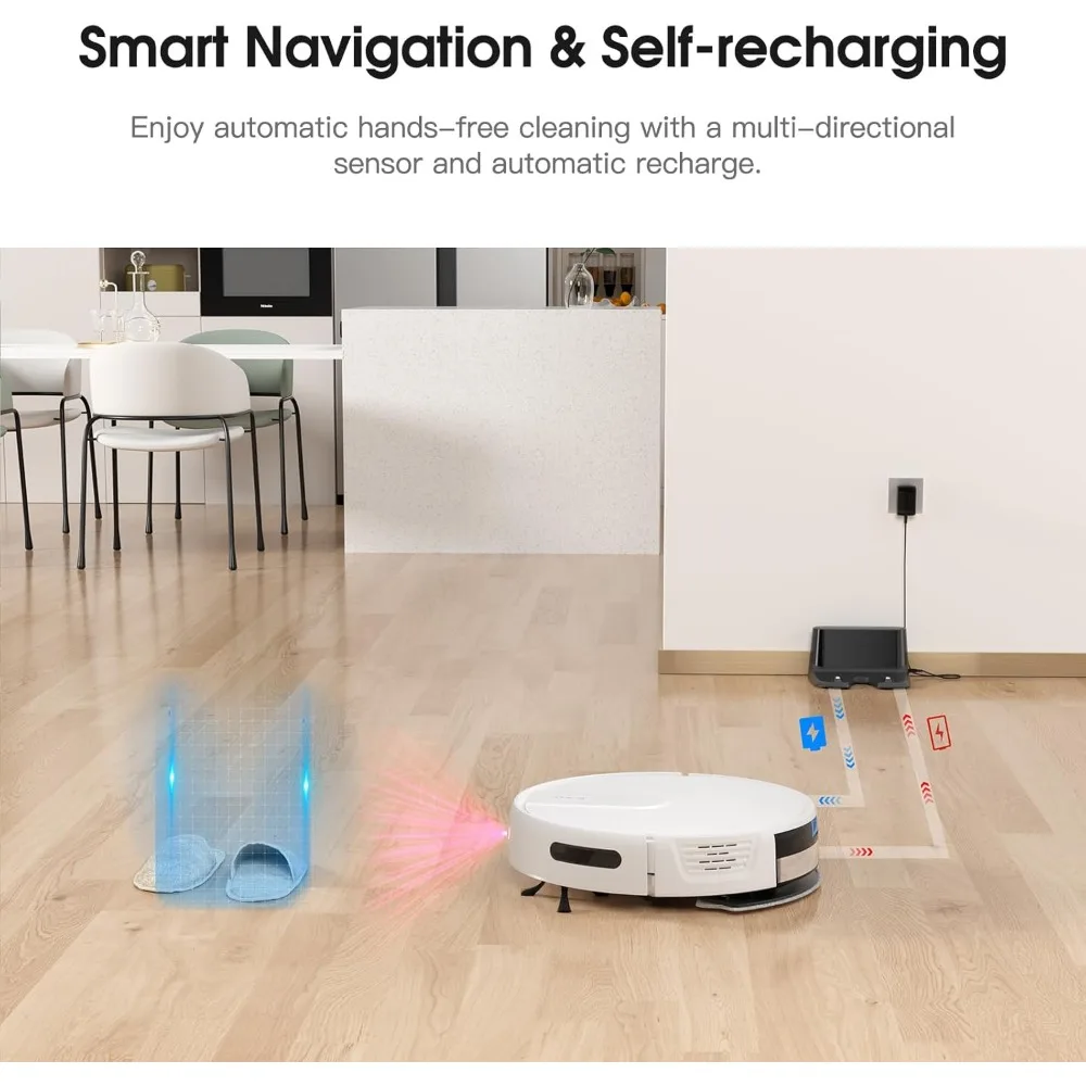 Robot Vacuum and Mop Cleaner with 4500Pa Suction, Advanced 3D Obstacle Avoidance, Next-Generation Smart APP & Voice Control