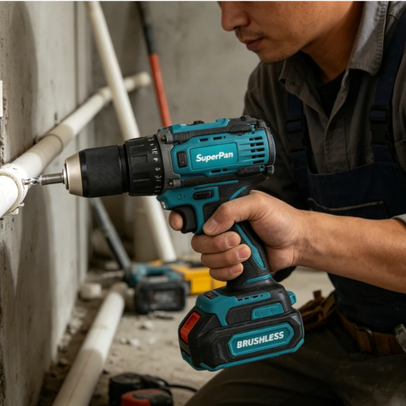 

Бесщеточная аккумуляторная ударная дрель SuperPan, без аккумулятора и зарядного устройства, для батарей DeWalt/Makita/Milwaukee