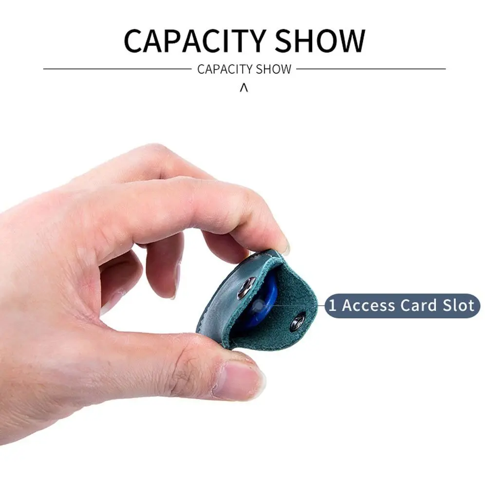 Accessories Card Holder Door Lock Clips Leather Key Holder Cow Leather Keychain Key Tag Ring ID Card Case