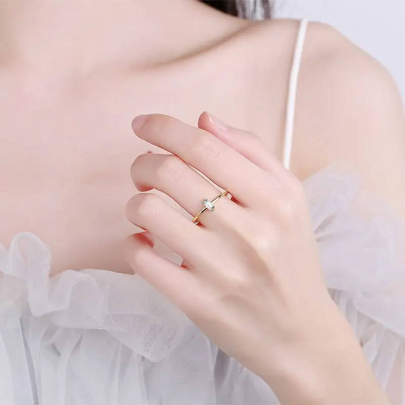 RYJU-Anillo de Plata de Ley 925 con circonita cúbica para mujer, sortija ajustable de lujo, joyería de boda, regalo nupcial