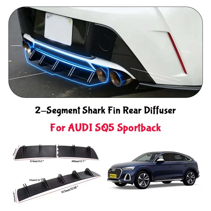 For AUDI SQ5 Sportback Shark Fin Rear Diffuser Split Chassis Spoiler Auto Aerodynamic Parts Aerodynamic Modification