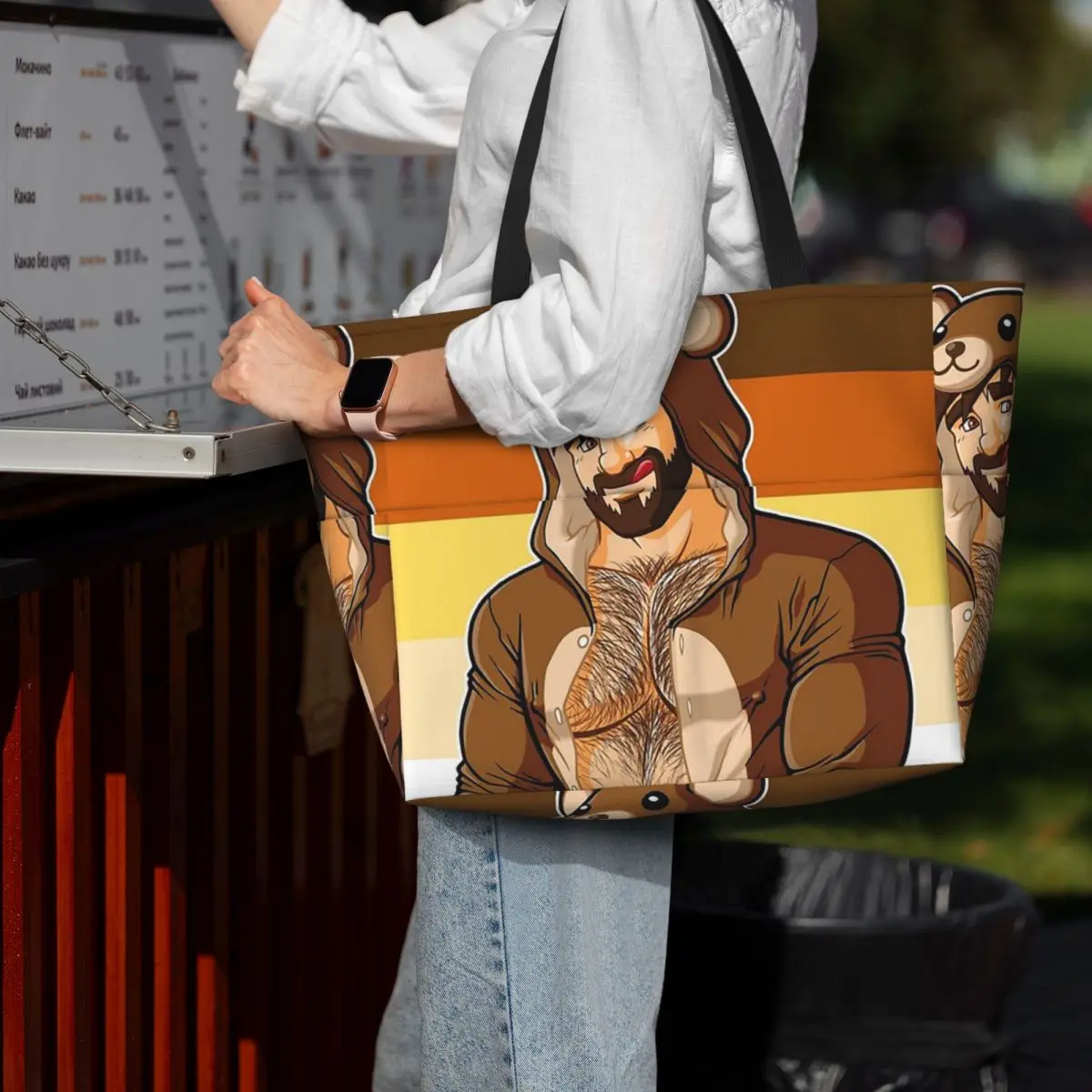 Adam Likes Teddy Bears-Bolso de mano de playa del orgullo del oso, bolsa de lona grande para deporte, gimnasio, Yoga, bolsa de viaje para mujer, bolsa de Fitness