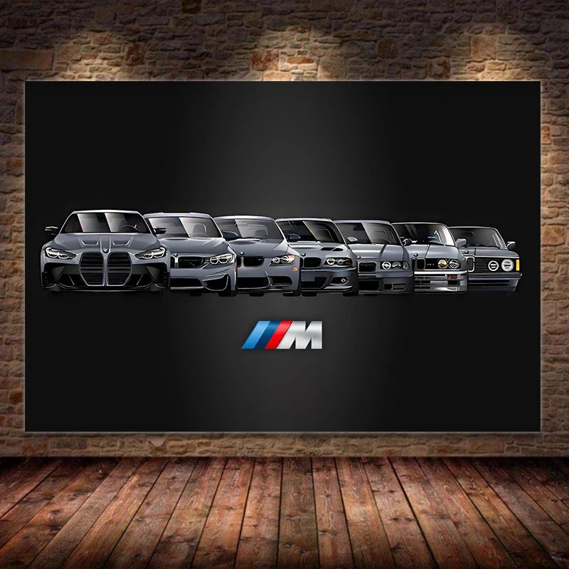 Superior Car Sports Car B M W M Evolution Car Poster Print Canvas Painting Wall Art Pictures for Living Room Home Decor Cuadros
