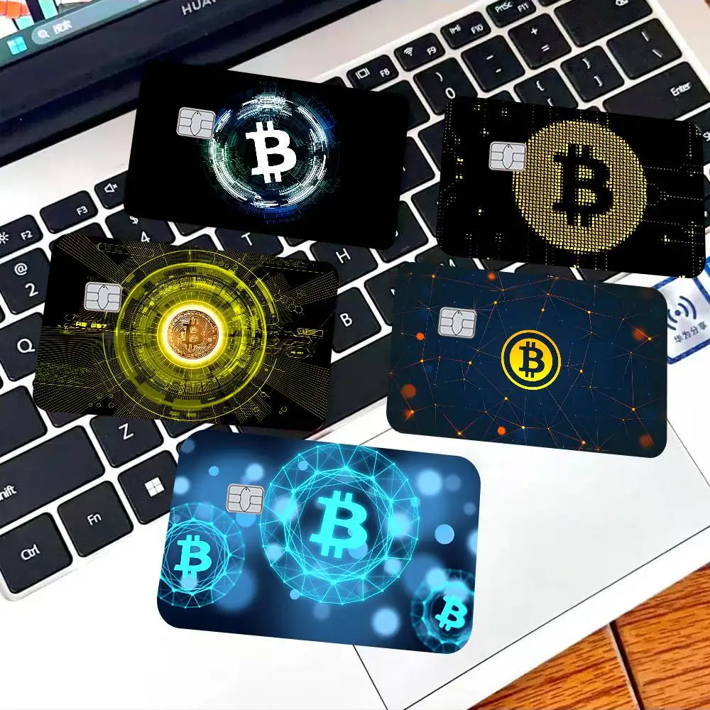 Digital FUTURE C-Cryptocurrency Anime Cartoon Bear Skin Sticker Film Tape Case for Big Credit Debit Card Front Side