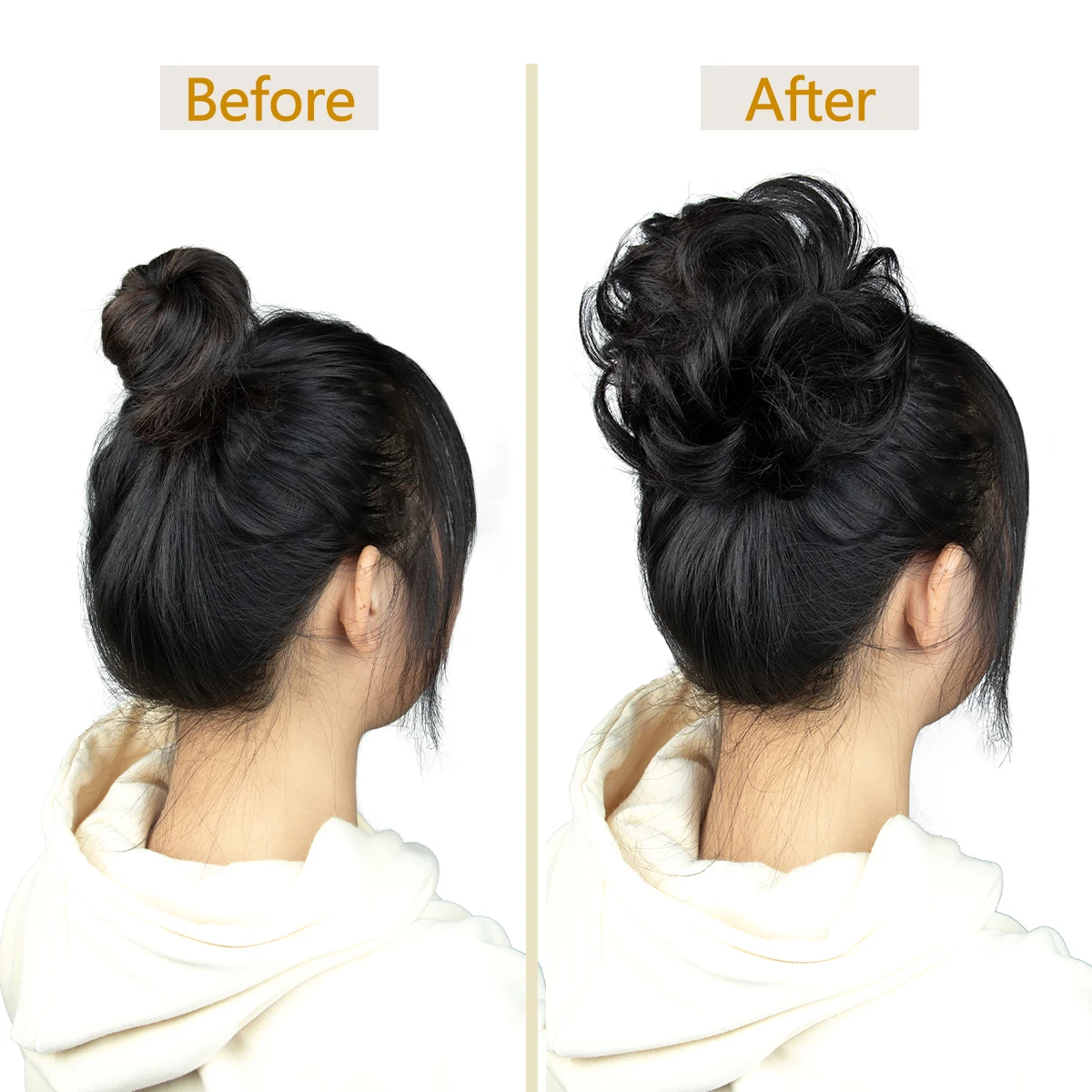 MRS HAIR Nuovo Arrivo Ricci Capelli Umani Naturali Panino Chignon Updo Ciambella Estensioni Dei Capelli Veri Fascia Elastica Flessibile Pezzo di Capelli 40g