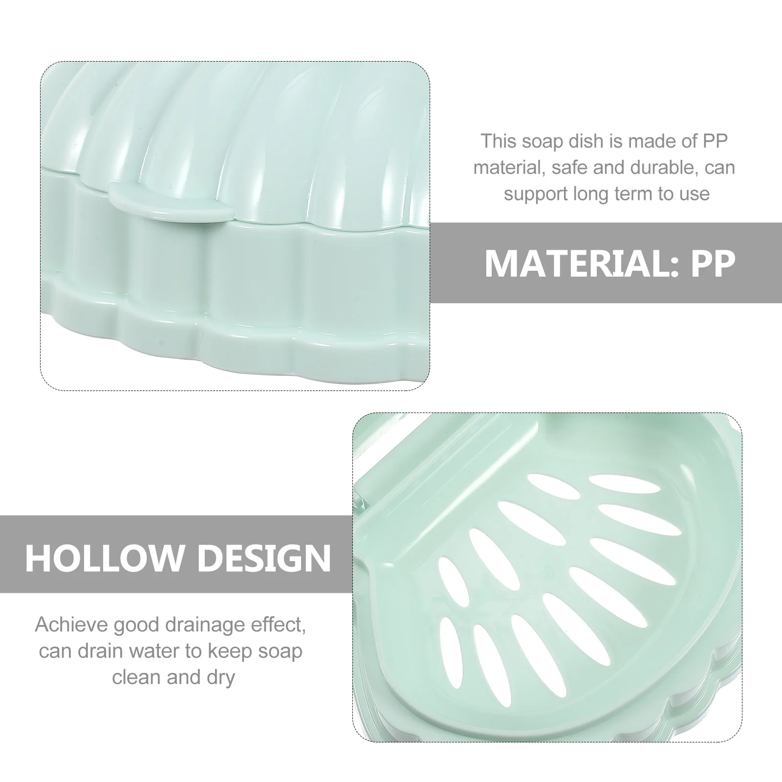 

2 pcs Draining Dish Sea Shell Shaped Plastic Bar Holder Hollow Design For Bathroom Storage Lightweight Soap Tray Drainable Soap
