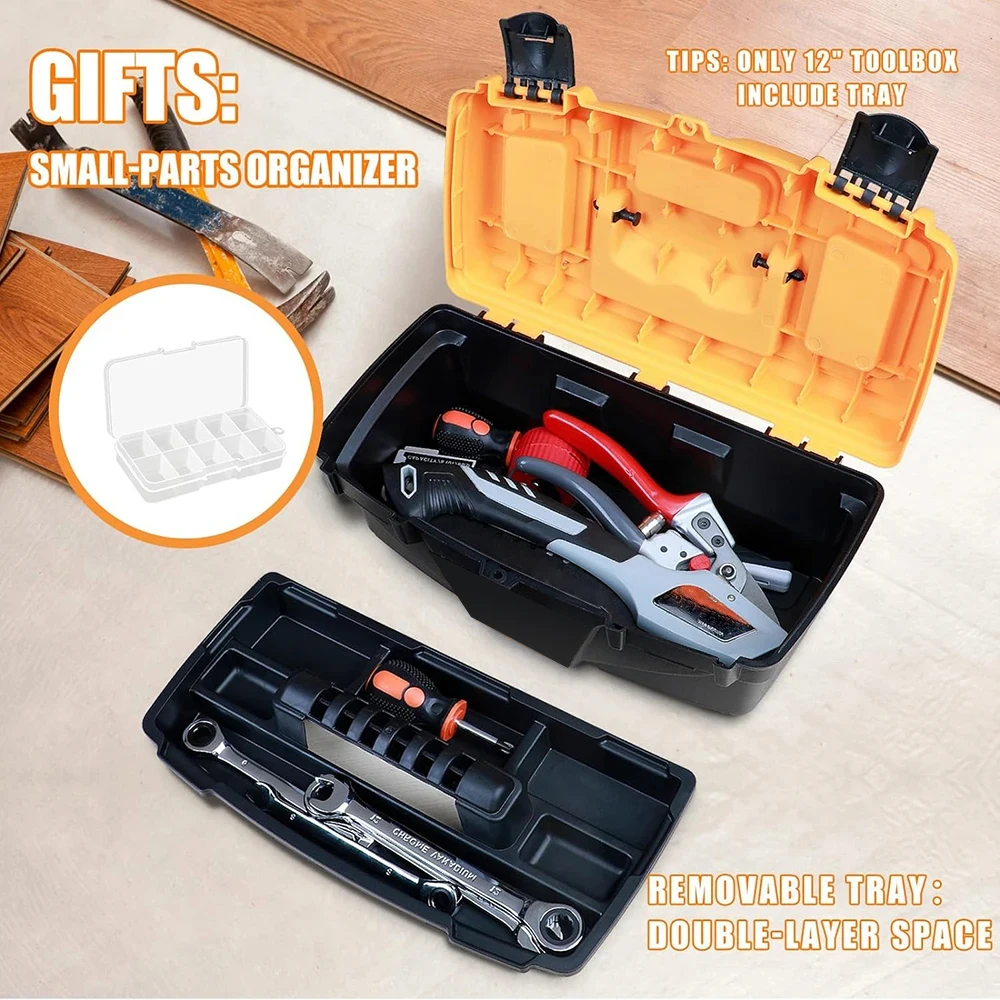 12 Inch Hardware Toolbox Plastic Thick Combination Suitcase Electrician Carpenter Electric Drill Storage Box