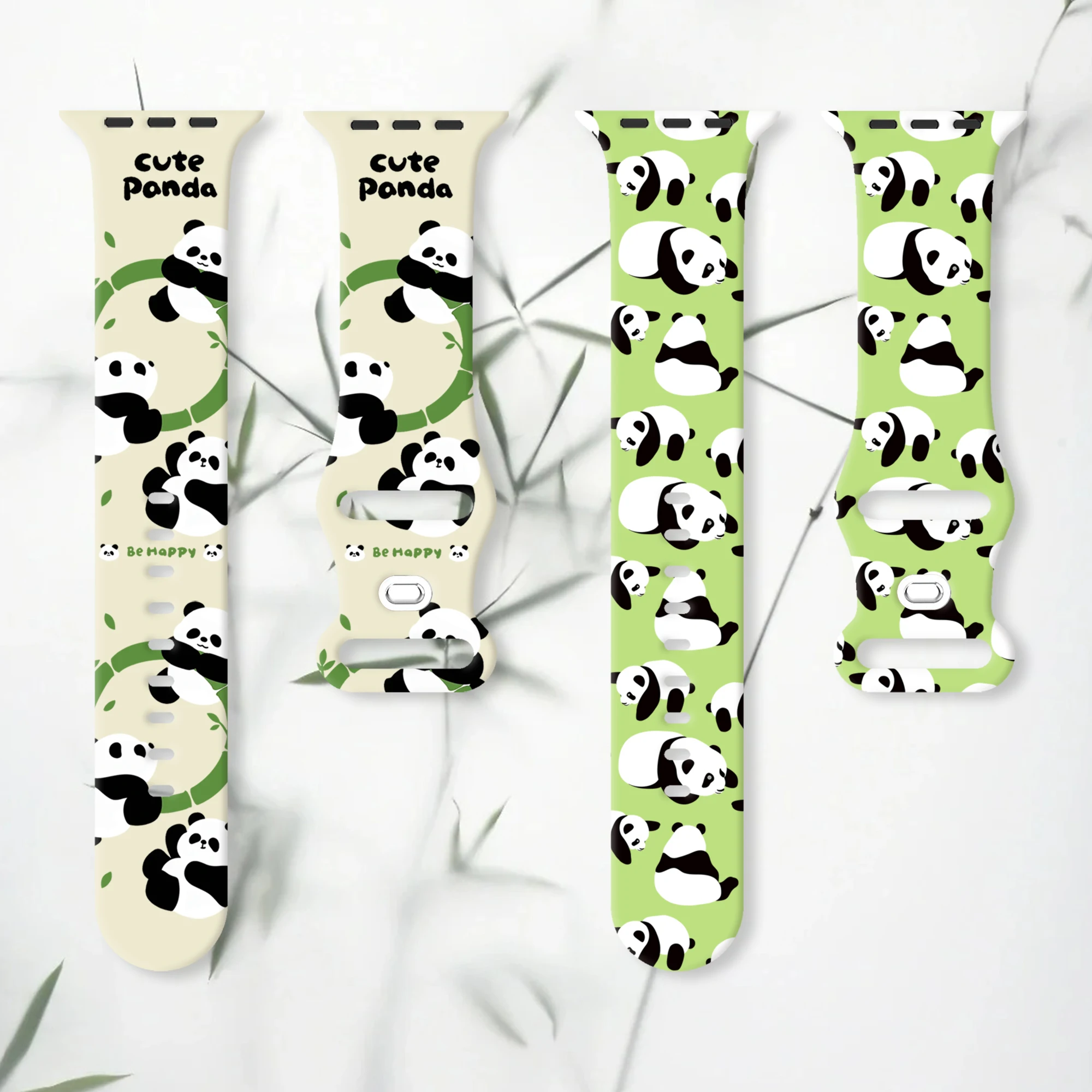 

Panda Series Printed Strap for Apple Watch 10 9 8 7 SE Silicone Band Replaceable Bracelet for iWatch 46mm 42mm 41mm 40mm 38mm