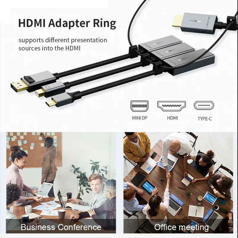 CABLETIME Adapter Mini DisplayPort na HDMI 4K 60HZ Mini DP na HDMI LED do MacBook Air 13 Surface Pro 4 Thunderbolt — zdjęcie produktu 6