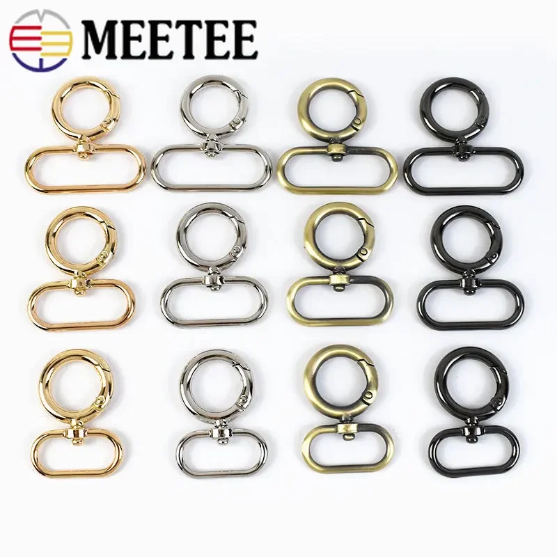 5/10Pcs 15-38mm Oval Spring Buckles Metal Bag Swivel Clasp Dog Collar Ring Clip Buckle Keychain Hook DIY Hardware Accessories