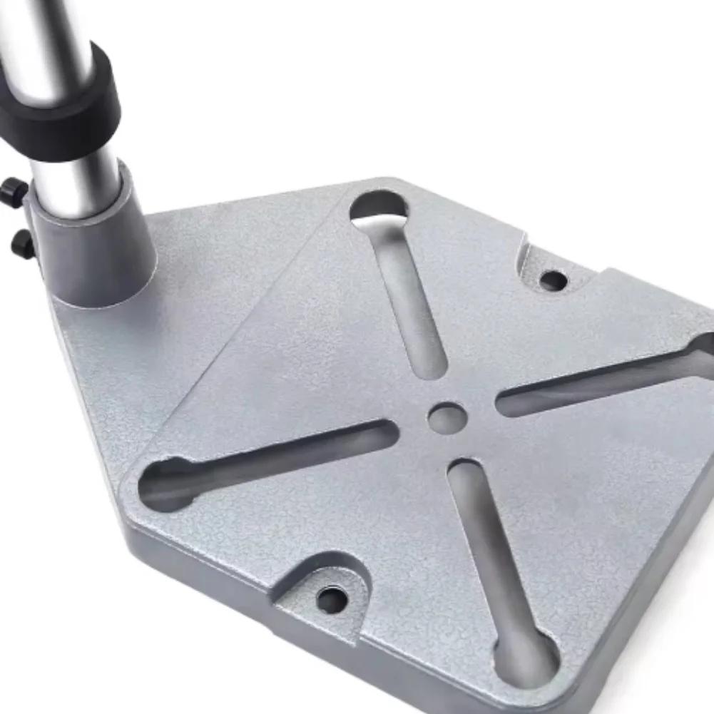 Light Duty Drilling Stand Drill Stand Bench Drill Mount Silver Drill Press Stand 38mm Reduction Sleeve Easy Assembly