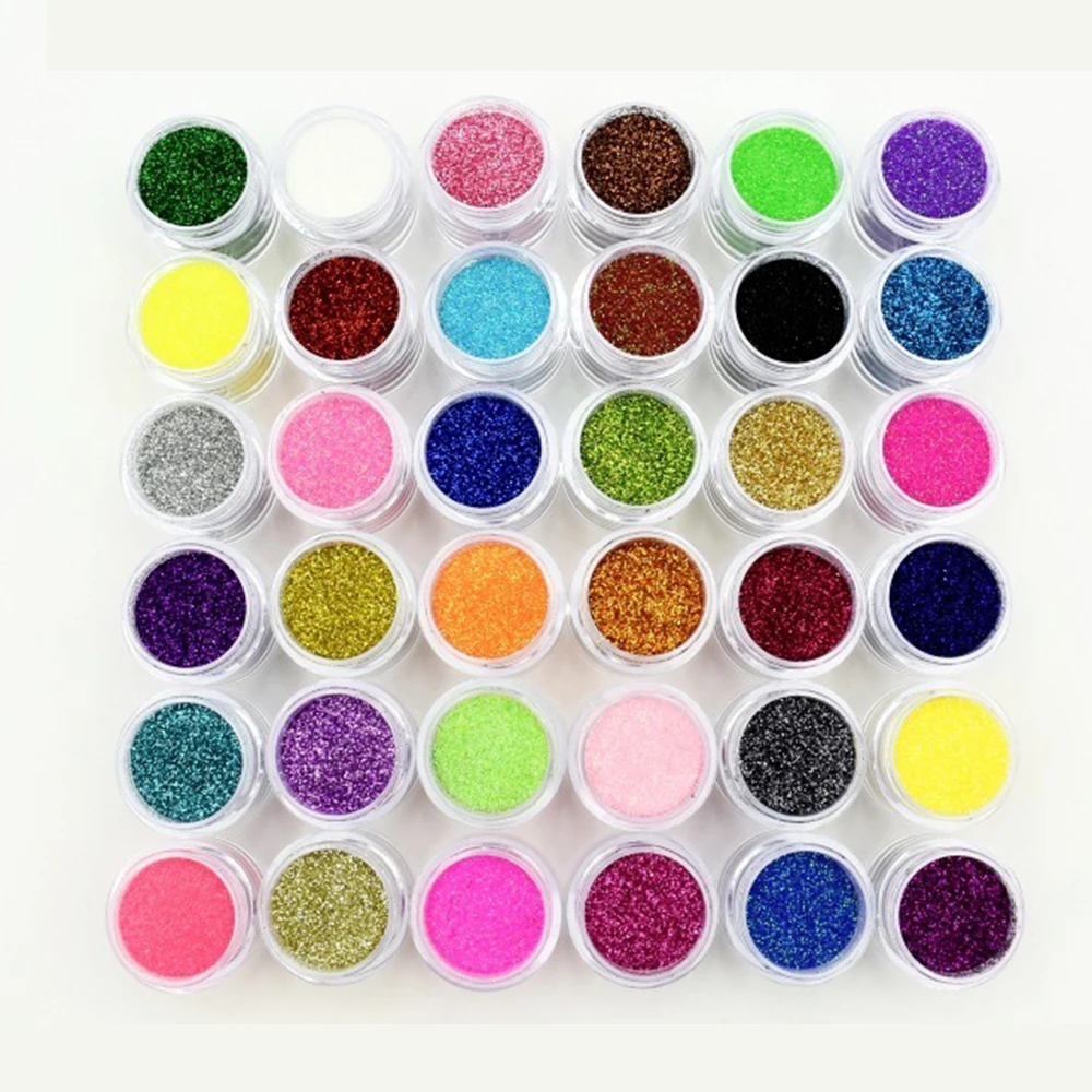 6/12/24 Color Nail Art Glitter Powder Small Sequins Crystal Mud Flow Hemp Material Glitter Powder Suitable for Nail Art Painting