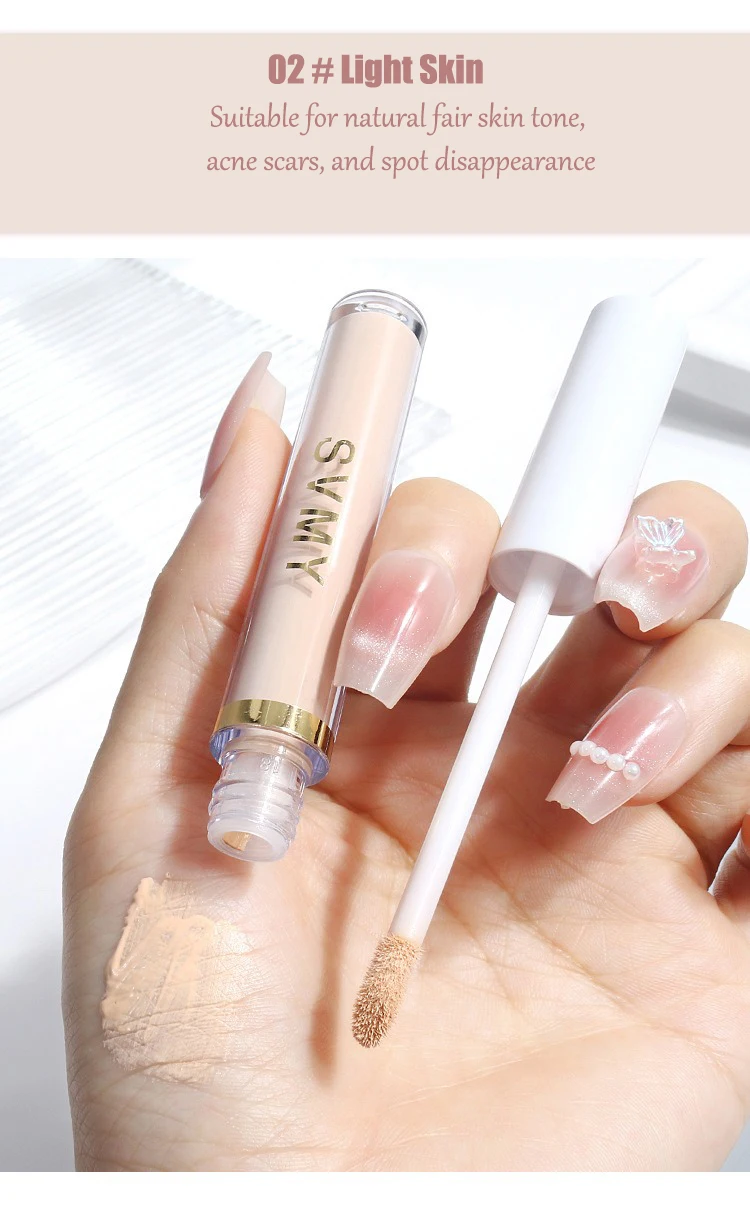 Feuchtigkeitsspendende Aufhellende Concealer-Creme Volle Deckkraft Foundation Abdeckung Akne Augenringe Ölkontrolle Flüssiger Gesichtskontur-Stift – Detail 14
