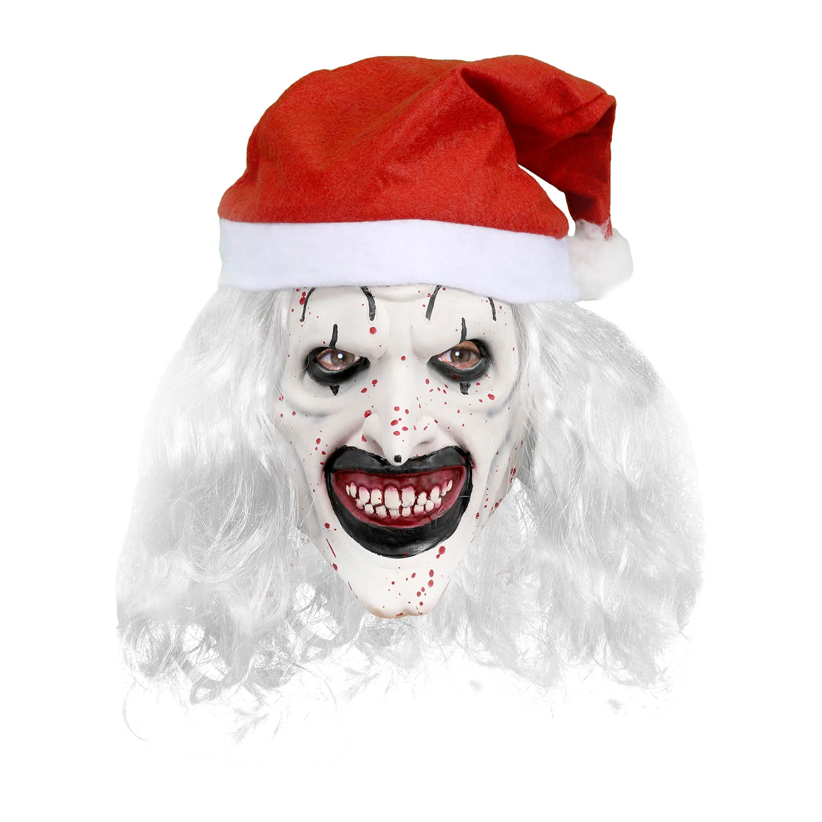 Interesting Hats Terrifying Halloween Terrorist Clown Mask, Creepy Killer Clown Half Face Mask, Horror Art With Hat Clown Mask