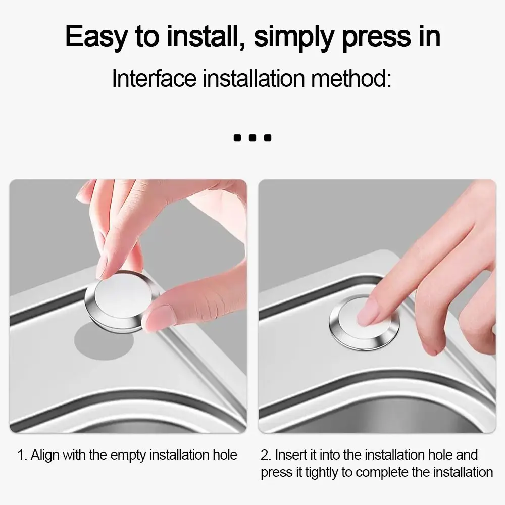 

New Stainless Steel Sink Plug Anti-leakage Silver Water Stopper Faucet Hole Cover Bathroom