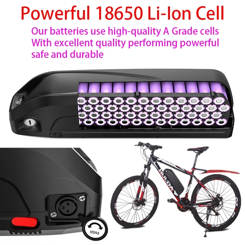 

Scooter 36V 18650 Battery Electric Bicycle Hailong Battery 48V 52V USB BBS02 BBS03 BBSHD 17Ah 20ah 30Ah 500W E Bike Bafang Motor