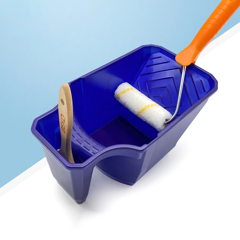 4-Inch Handheld Paint Cup with Roller Frame - Durable PP Material, Large Capacity, Easy Matching for Brushes & Rollers, Gray