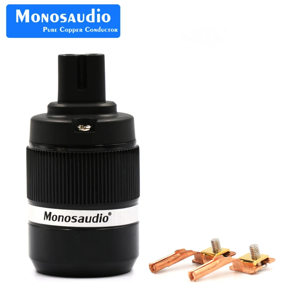 Monosaudio C7 Figure 8 Pure copper Power Plug,IEC320 C7 Mains female power jack, 25A/250V Female Pure Copper Power Connector