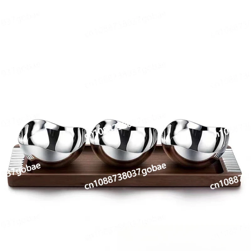 

Легкая роскошная тарелка для сухофруктов из орехового дерева, бытовой журнальный столик, бытовая чаша для закусок