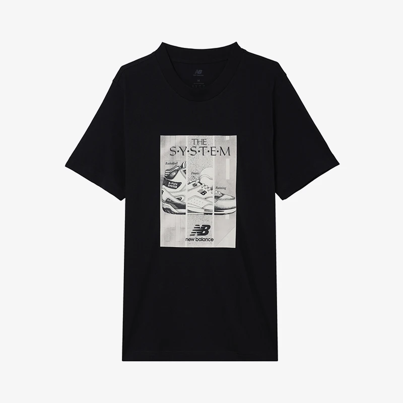

New Balance NB genuine summer new men's classic casual sports short sleeved T-shirt MT41595-BK