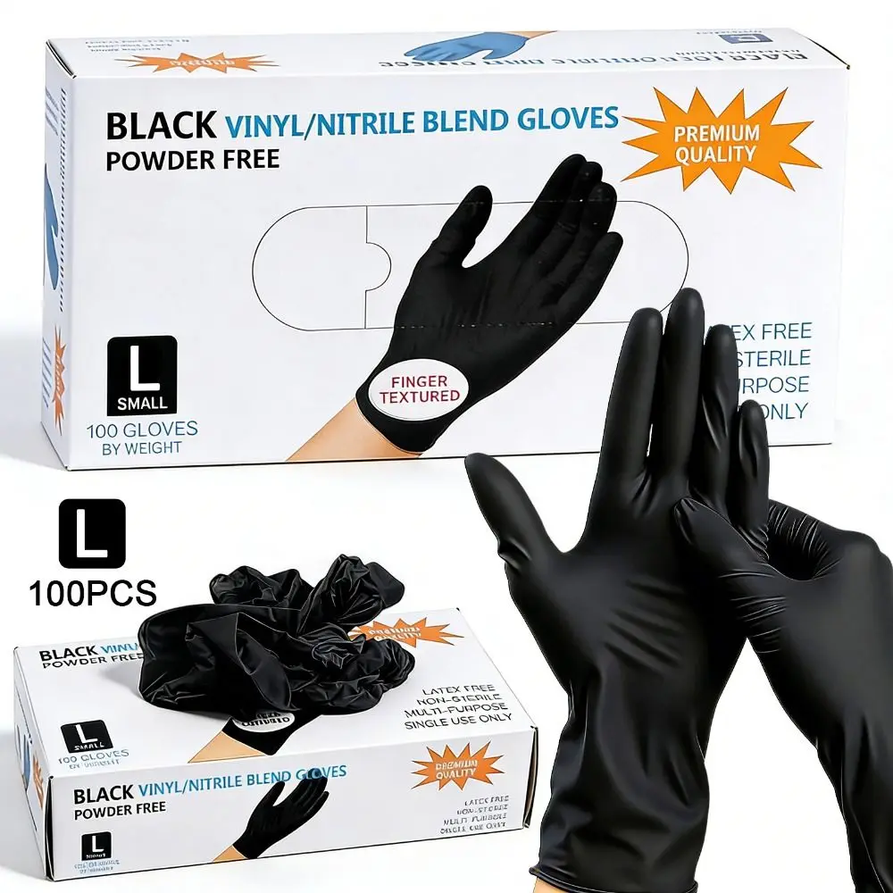 100PCS/box Blue Blend Powder Free Nail Disposable Gloves Easy Pull-Out Design Soft Single Use Gloves Nail Gloves