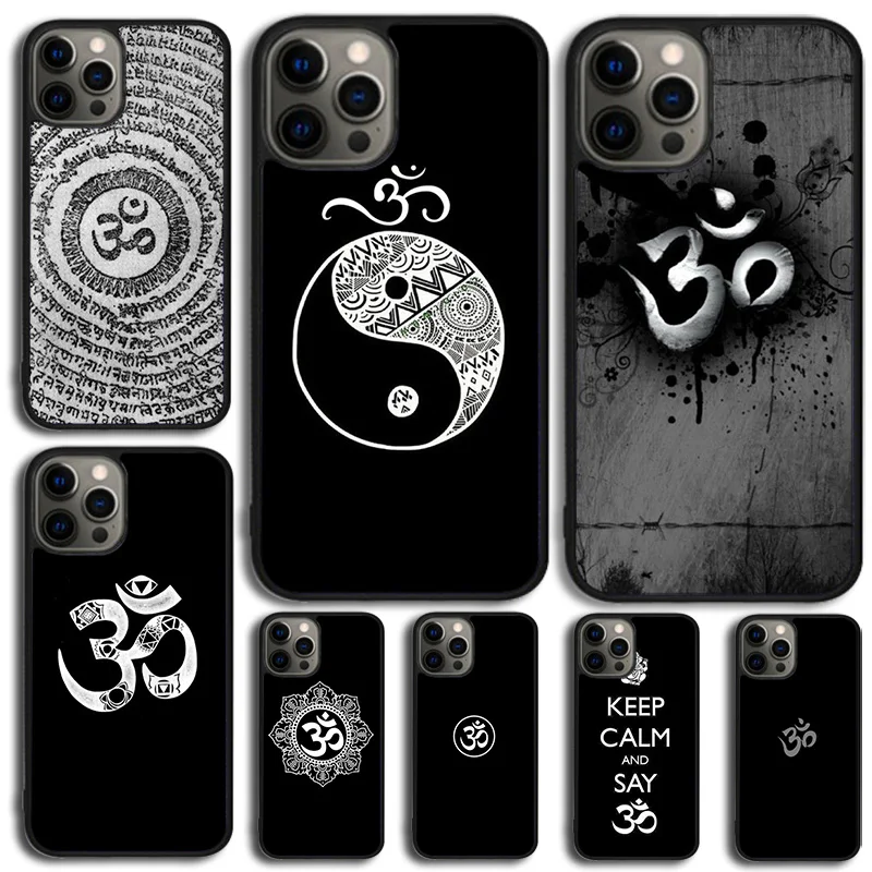 Aum om Namaste Symbol Zen Yoga Phone Case Cover For iPhone 15 16 14 XR XS 11 12 13 Mini Pro MAX Plus