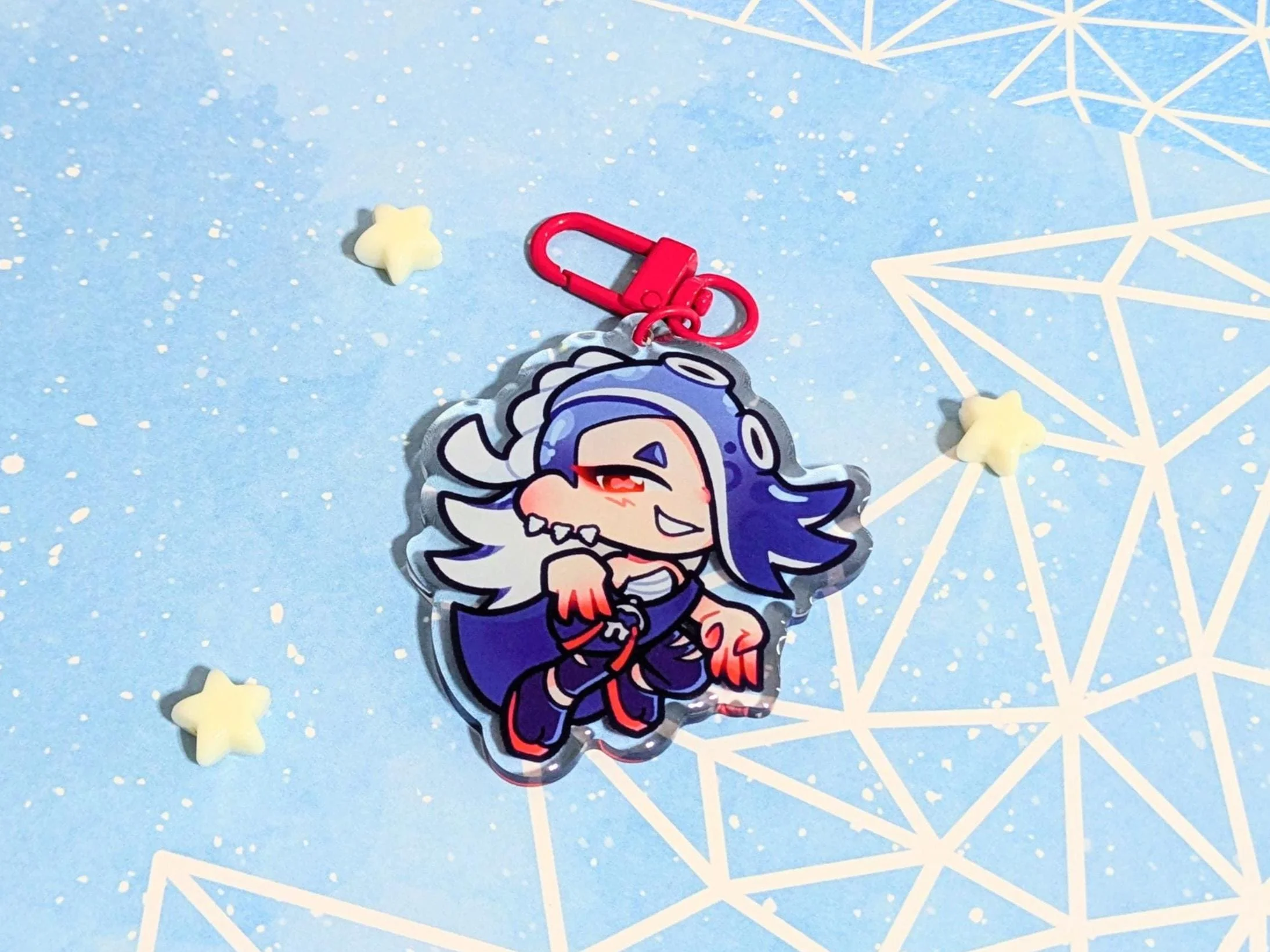 SPLATOON Shiver and Frye Deep Cut Acrylic Keychains | Cute Acrylic Charms | Inkling Octoling Splatoon | Kawaii Squid Keychain