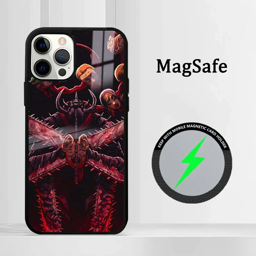 Hot Newest C-Chainsaws Mans Pochita  Anime Makimas Comic Cool Phone Case For iPhone 15 14 13 12 11 Pro Max Plus Mini Mirror Magn