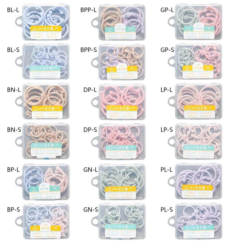 1 Pack Plastic Binder Rings 0.59Inch 1Inch Reusable Loose Leaf Binder Rings for Index Cards Photo Album Loose-leaf Paper